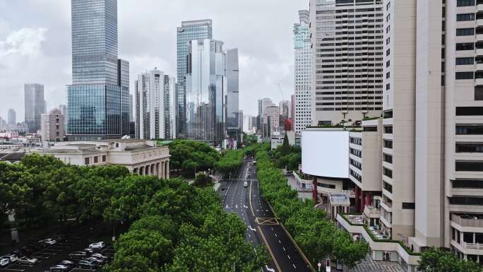 上海商场南京西路航拍