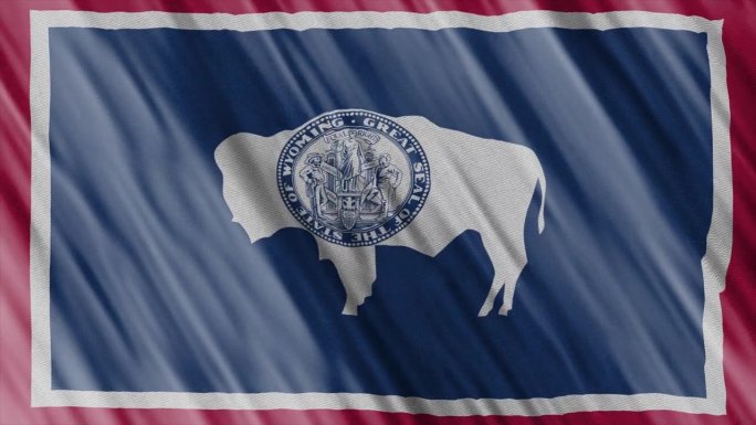 怀俄明州的旗帜。无缝循环动画