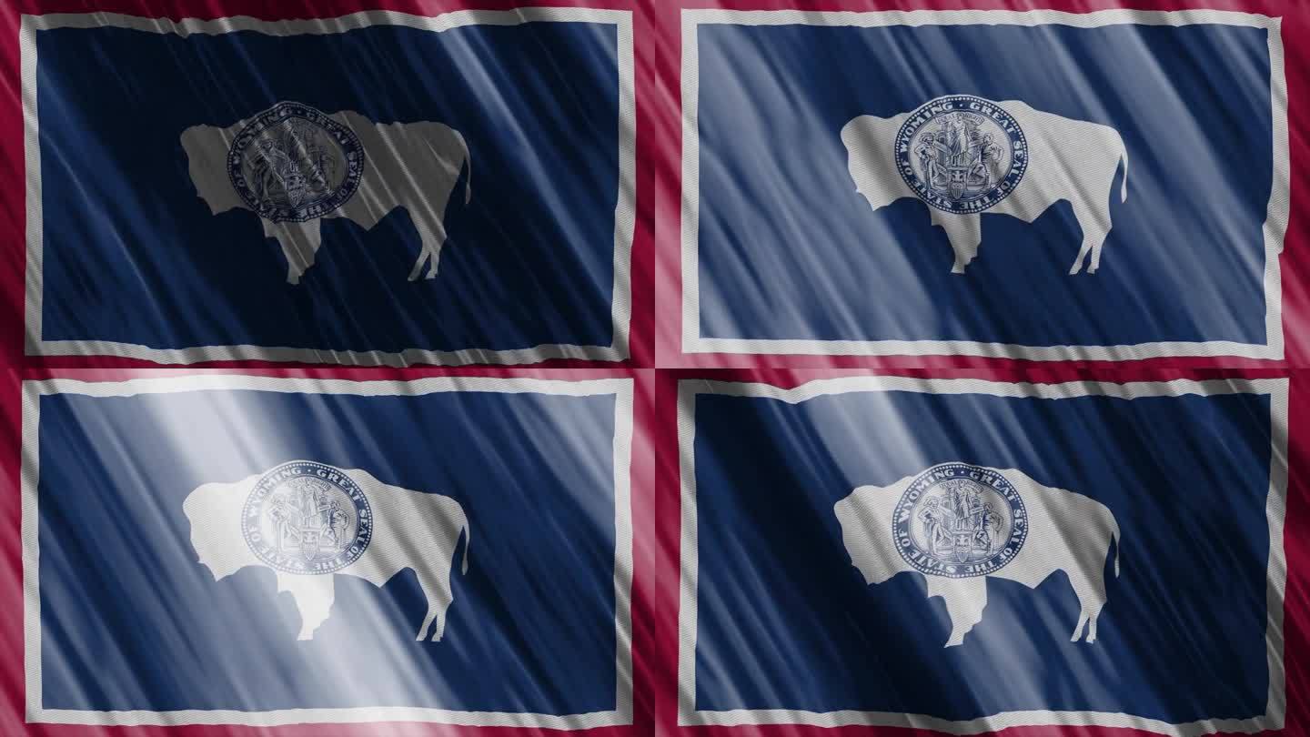 怀俄明州的旗帜。无缝循环动画