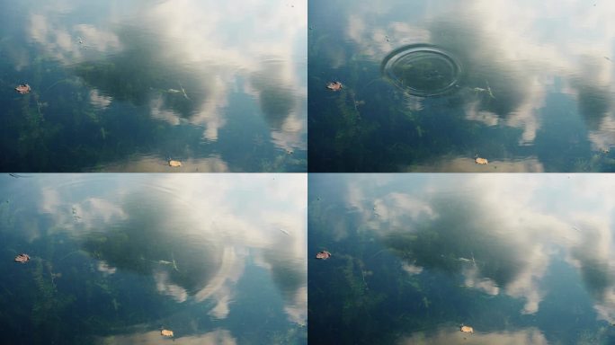 水中倒影蓝天白云