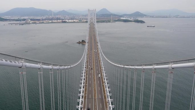 濑户大桥的视频。高处的景色，高处的景色