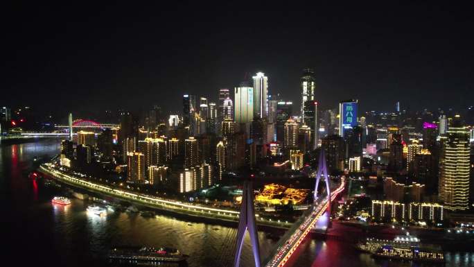4K航拍重庆夜景