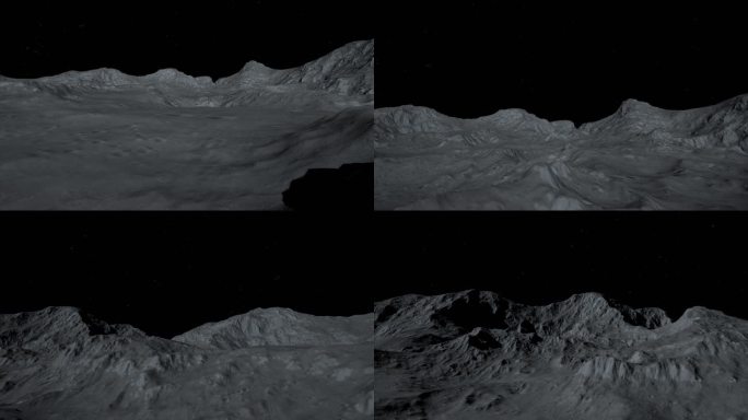 4k月球表面环形山太空穿梭④