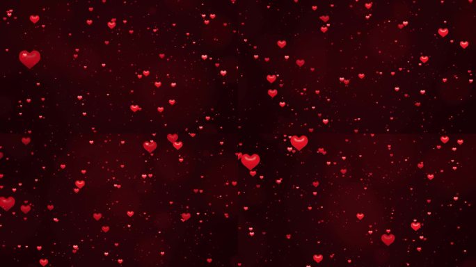 摘要情人节，周年纪念日，暗色底色红心