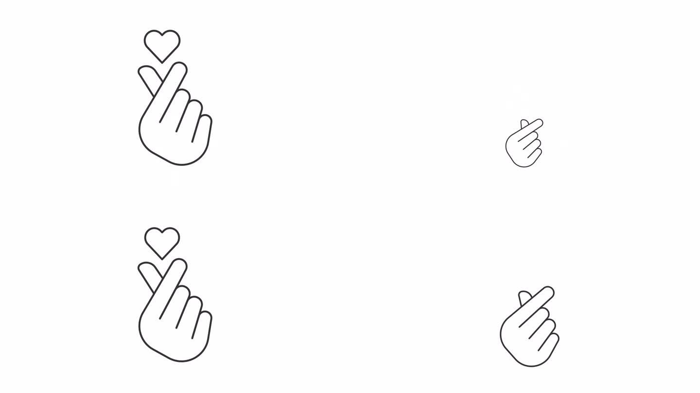 动画手指心脏线图标