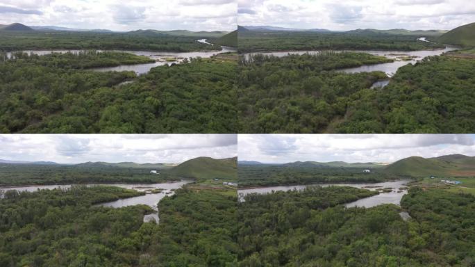 内蒙古生态修复草原河流