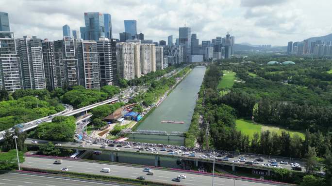 深圳南山区大沙河端午节龙舟比赛