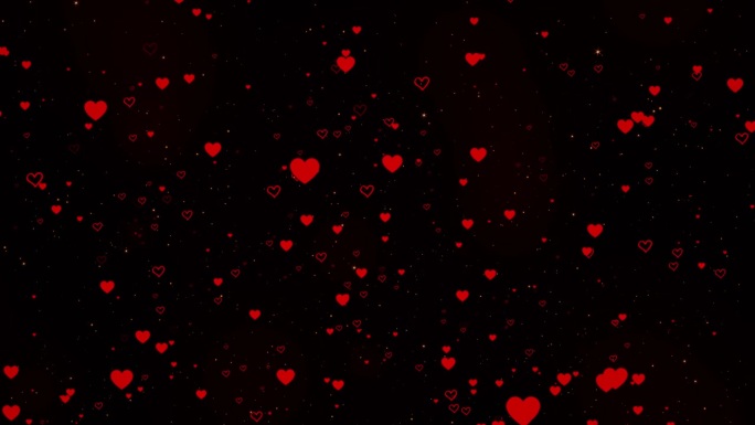 摘要情人节，周年纪念日，暗色底色红心