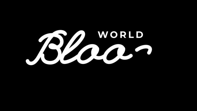 世界献血者日文字动画白色黑色背景alpha通道。伟大的世界献血者日庆祝活动或贺卡视频。