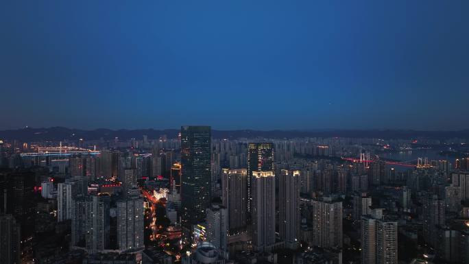 重庆渝中大坪夜景航拍