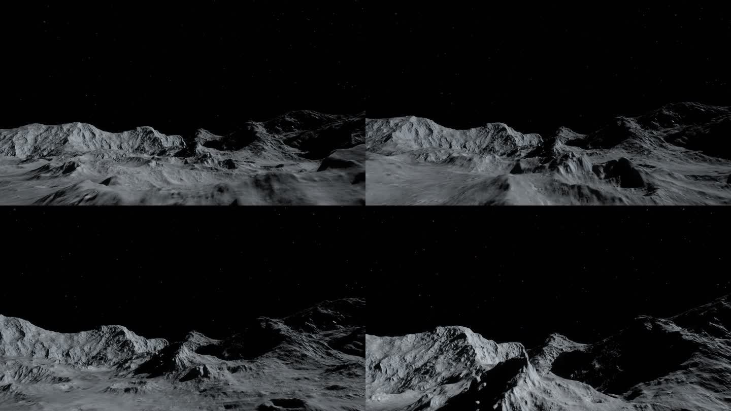 4k月球表面环形山太空穿梭②