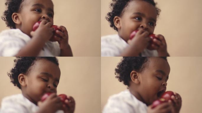 非洲女婴吃苹果非洲女婴吃苹果