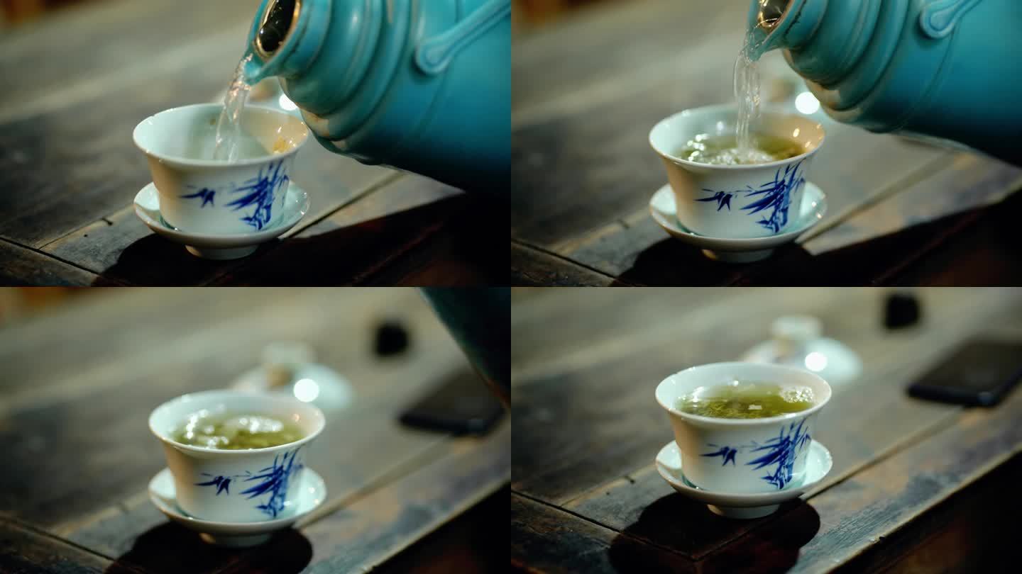 中国式泡茶盖茶