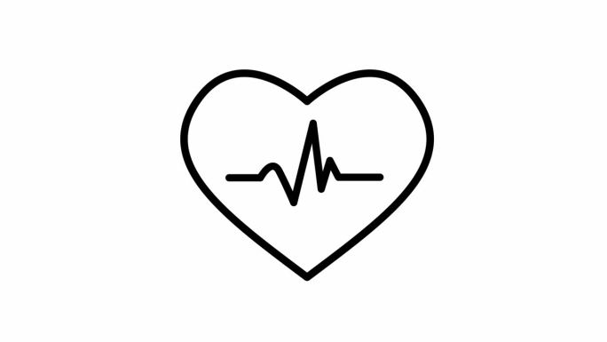 健康和医疗图标动画，基本检查，心跳，身体压力，身体心率，衡量健康和疾病