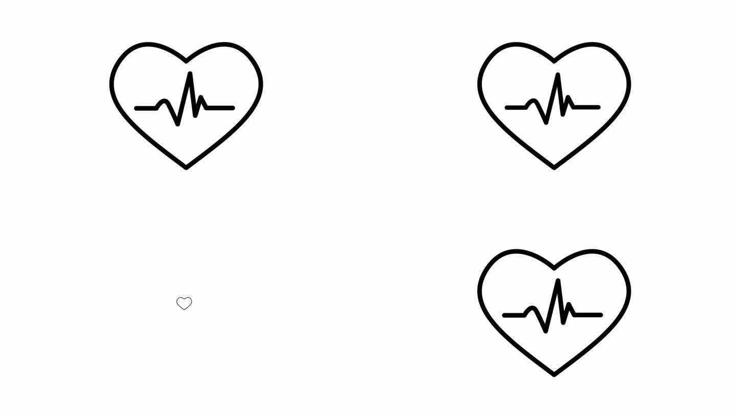 健康和医疗图标动画，基本检查，心跳，身体压力，身体心率，衡量健康和疾病