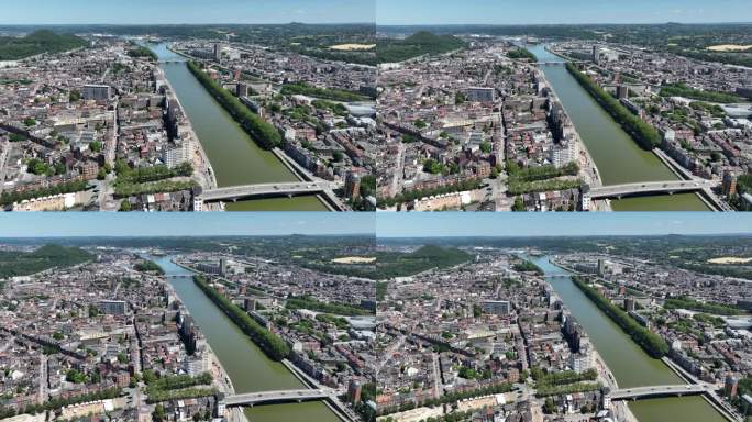 比利时卢克城全景图。空中无人机概览。