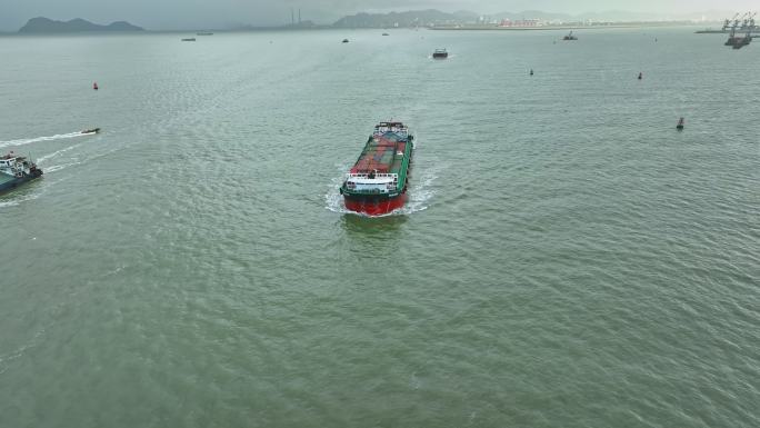4k珠海轮船 船 集装箱货轮 海上航行
