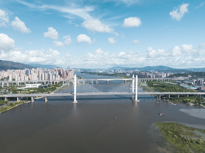 福州魁浦大桥延时航拍