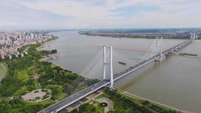 荆州长江大桥航拍 长江经济带