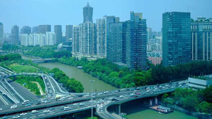 杭州中河高架车流延时摄影