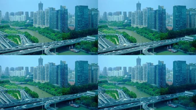 杭州中河高架车流延时摄影