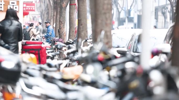 车水马龙 街道小巷 居民行人