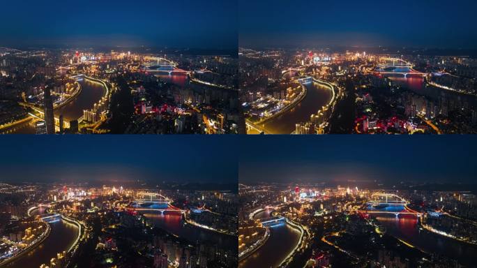 重庆城市夜景航拍延时