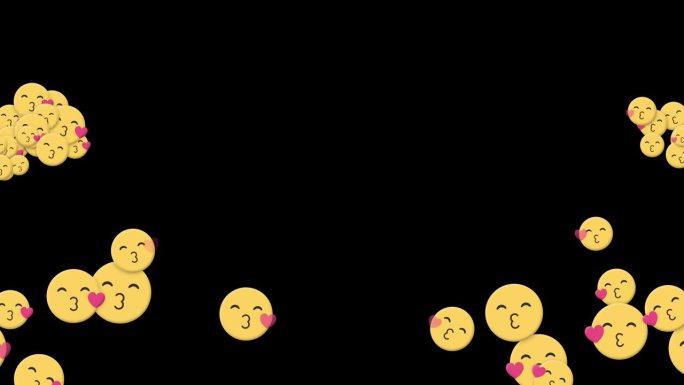Emoji微笑亲亲表情动画视频素材led