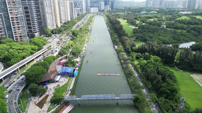 深圳南山区大沙河端午节龙舟比赛