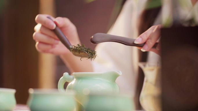 茶艺 传统 喝茶 茶叶 4k