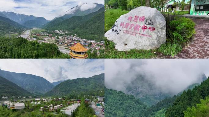 绵竹市金色清平航拍素材