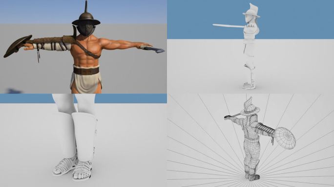 古罗马角斗士三维模型