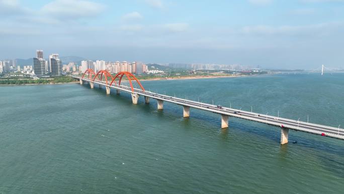航拍长沙网红跨湘江大桥福元路大桥
