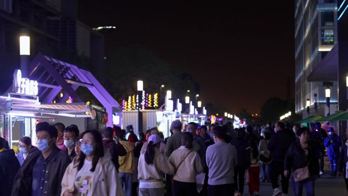 夜市 夜市经济 城市夜市 小吃街  摆摊