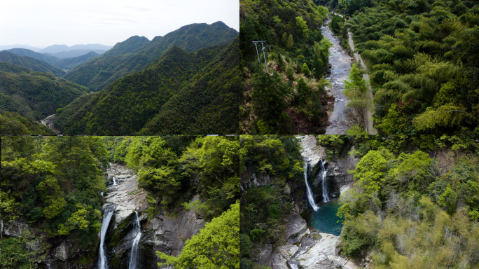 瀑布 山间 水潭