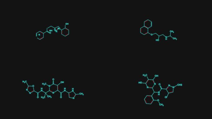 医疗化学分子式生长动画