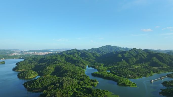 广东绿水青山水库巡视自然风光4k航拍