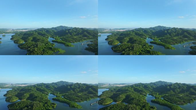 广东绿水青山水库巡视自然风光4k航拍