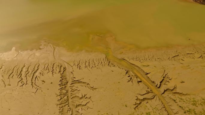 4K黄河生态 泥沙沟壑航拍