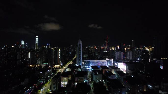 夜晚深圳红荔路交通华强北高楼建筑2/2