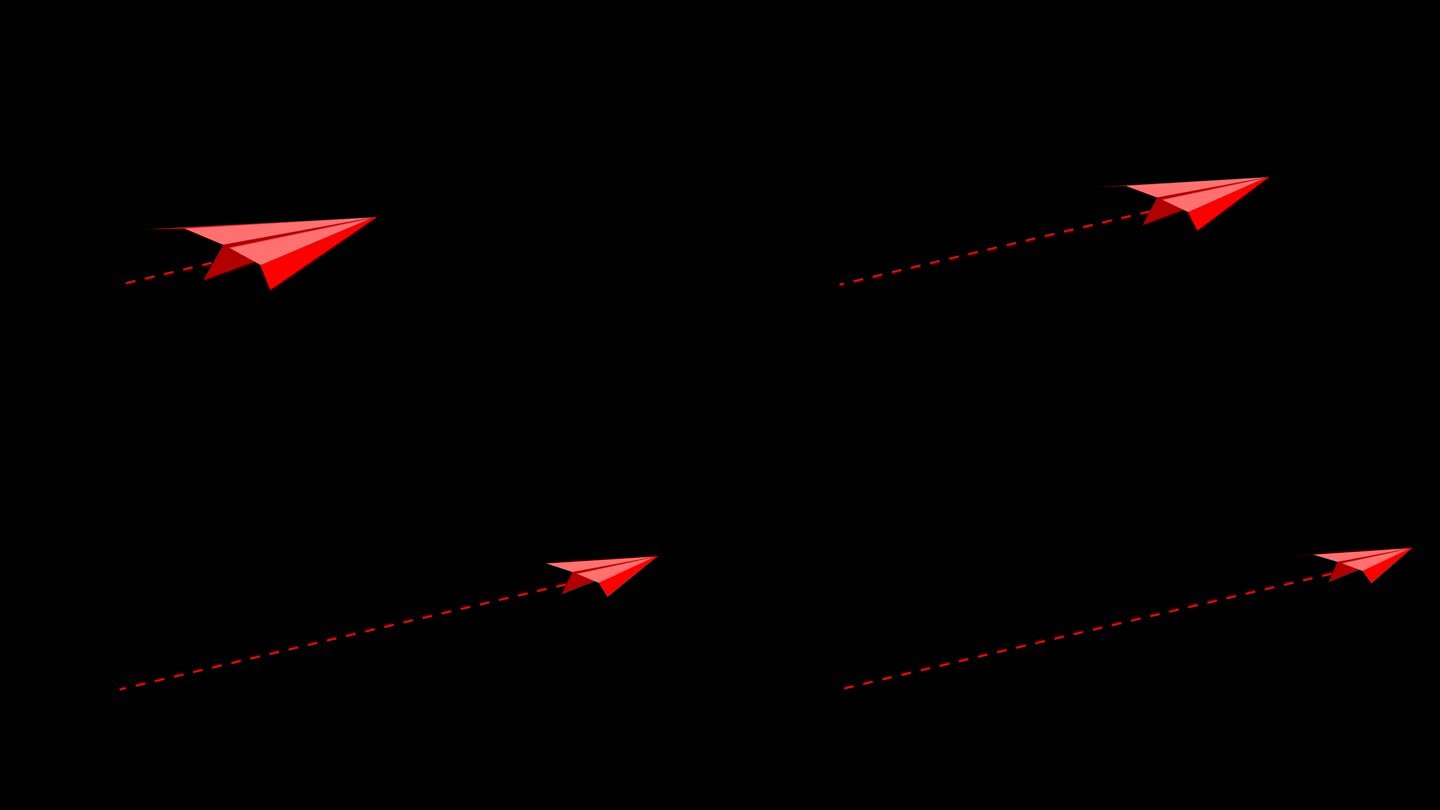 红色纸飞机航线多角度运动通道10