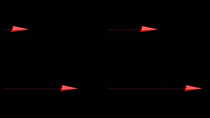 红色纸飞机航线多角度运动通道07