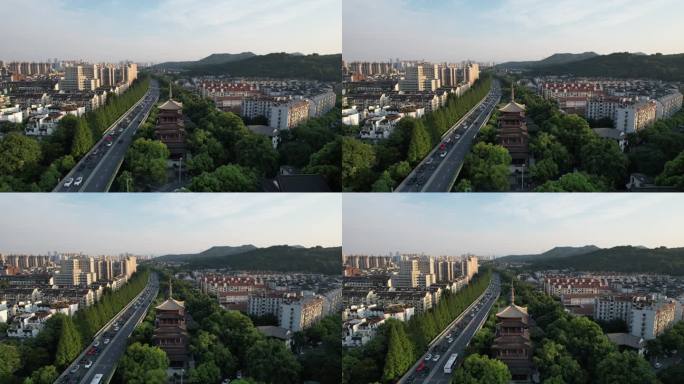 杭州城市风光交通高架桥航拍 (58)