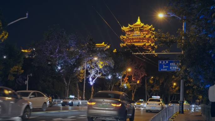 【正版素材】武汉黄鹤楼夜景4640