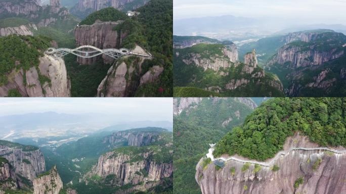 神仙居风光天堑和桥梁横跨如意桥山间栈道