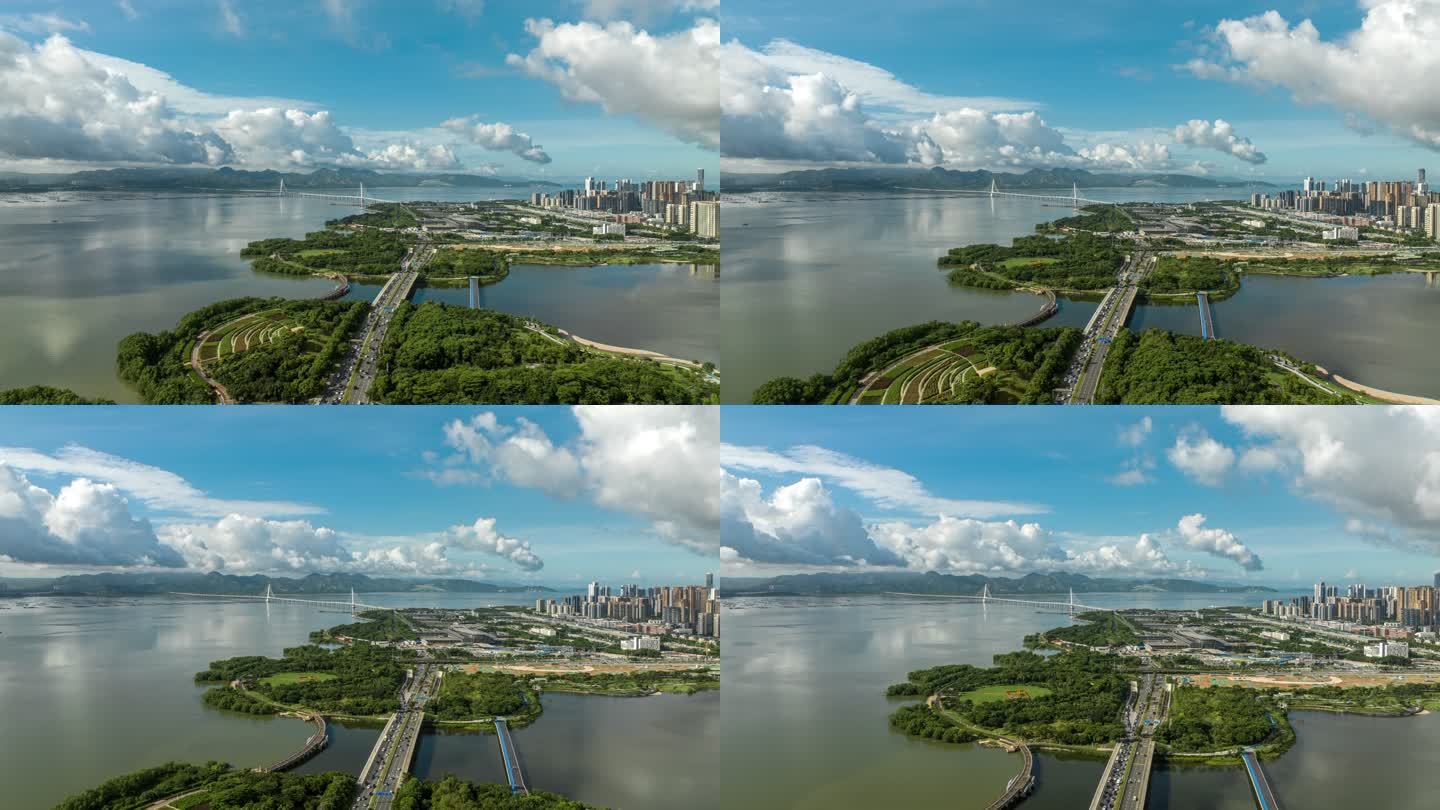 深圳湾大桥航拍延时