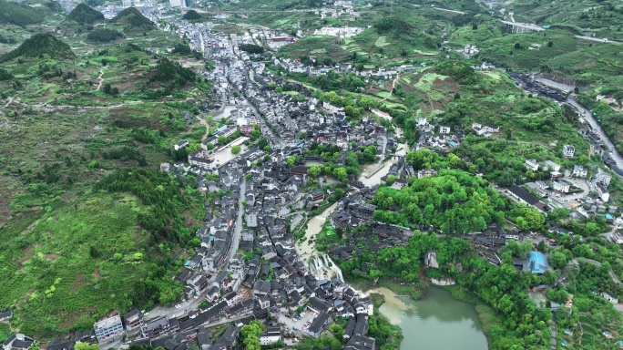 4K航拍湖南湘西永顺县芙蓉镇风景区16