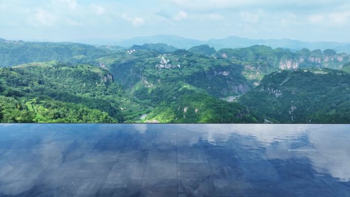 航拍浙江绍兴新昌下岩贝村天空之境