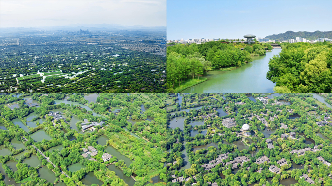 浙江省杭州市西溪湿地航拍