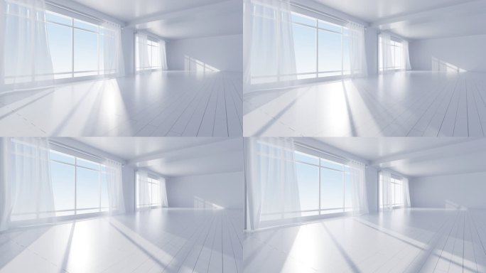 白色室内光影运动动画